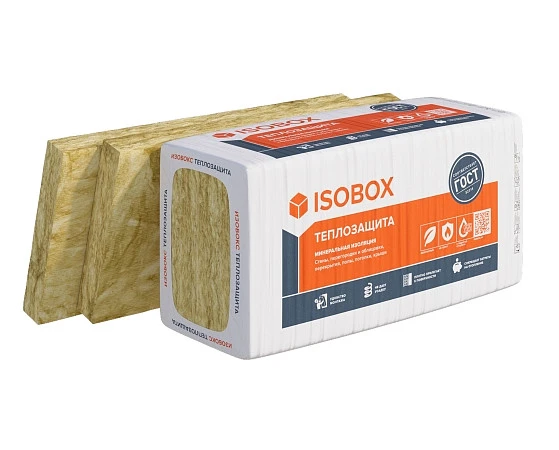 Утеплитель минеральная вата Изобокс Теплозащита P 38 1200*610*50 (12 плит, 0.4392м3, 8.784м2) купить в Хабаровске