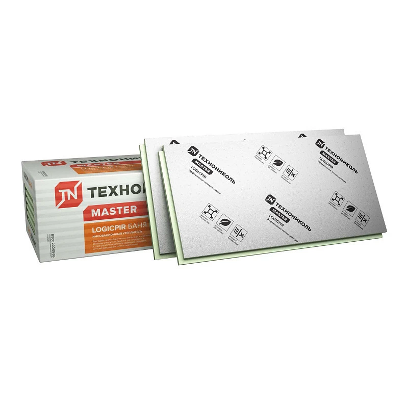 Теплоизоляционная плита PIR LOGICPIR Ф/Ф L Баня 1190х590х50 (5 плит) 3.51м2 купить в Хабаровске