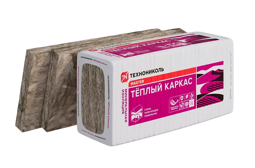 Утеплитель минеральная вата ТехноНиколь Тёплый Каркас PN 37 1200*610*50 (12 плит, 0.44м3, 8.78м2) купить в Хабаровске