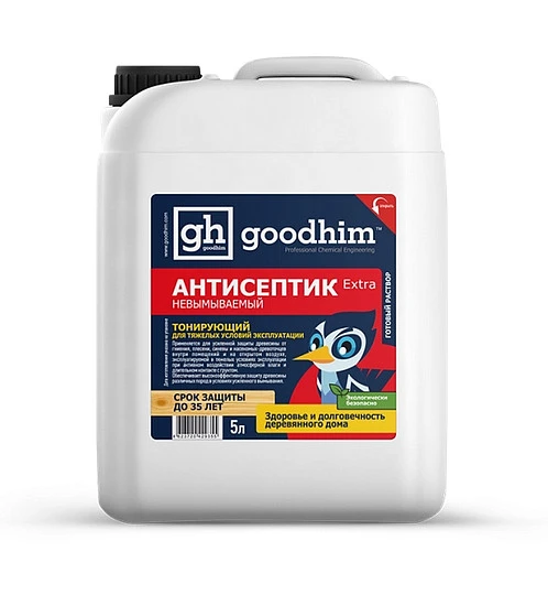 Антисептик невымываемый для тяжелых услов.эксплуат.(тонирующий), GOODHIM Extra, 5л купить в Хабаровске