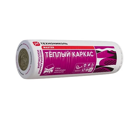 Утеплитель минеральная вата ТехноНиколь Тёплый Каркас RN 37 6000*1220*100 (1 рул, 0.732м3, 7.32м2) купить в Хабаровске