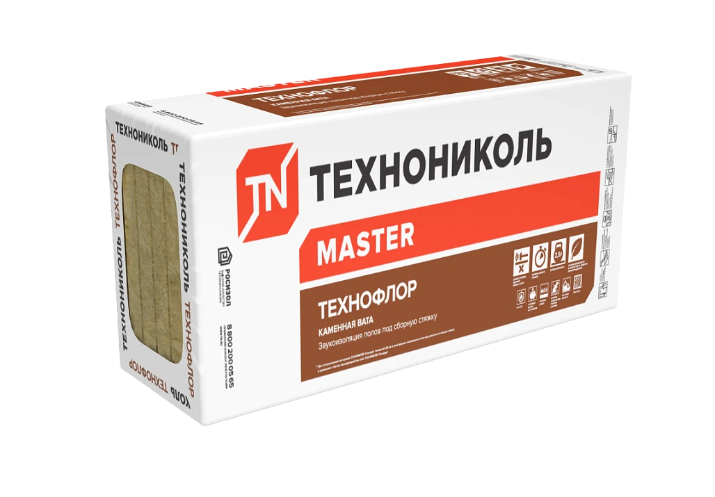 Звукоизоляция ТехноНиколь каменная вата ТЕХНОФЛОР СТАНДАРТ 1200*600*50 (6 плит) купить в Хабаровске
