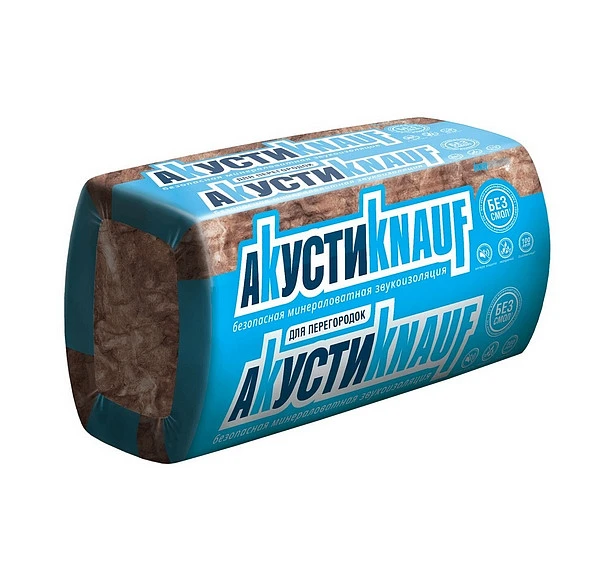 Звукоизоляция минеральная вата АкустиКНАУФ 50*610*1230 (0.6m3; 12м2) купить в Хабаровске